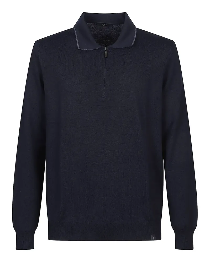 Fay Poloshirt mit Reißverschluss - Blau Blau