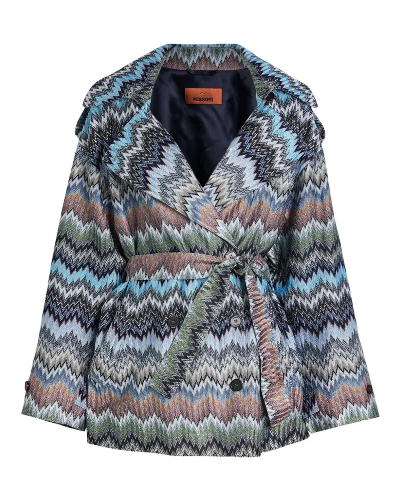 Missoni zigzag belted jacket - Blau Blau