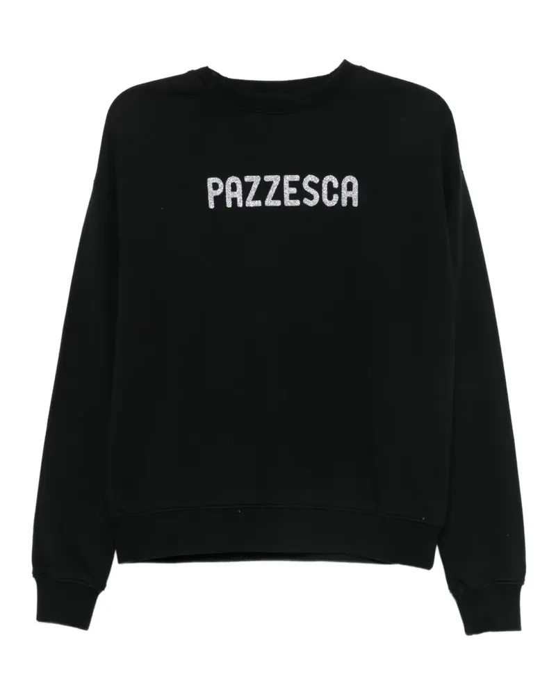 MC2 Saint Barth Stardust Sweatshirt mit Glitter-Logo - Schwarz Schwarz