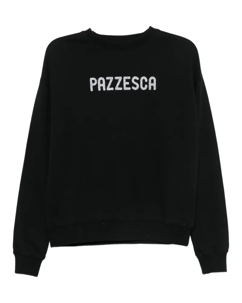 MC2 Saint Barth Stardust Sweatshirt mit Glitter-Logo - Schwarz Schwarz