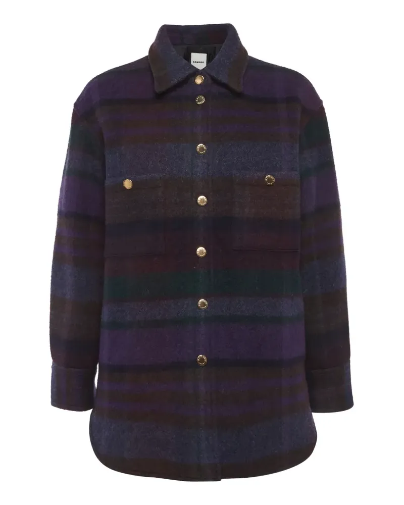 Sandro checked-pattern jacket - Violett Violett