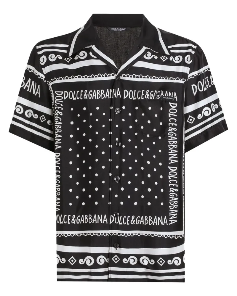Dolce & Gabbana Hemd mit Print - Schwarz Schwarz