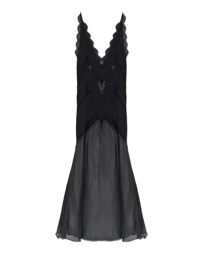 Tom Ford Semi-transparentes Kleid mit Spitzenbesatz - Schwarz Schwarz