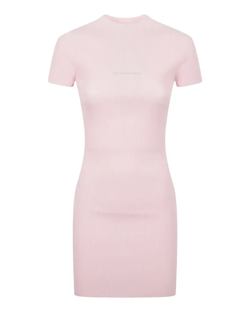 Alexander Wang ribbed-knit logo-detail mini dress - Rosa Rosa