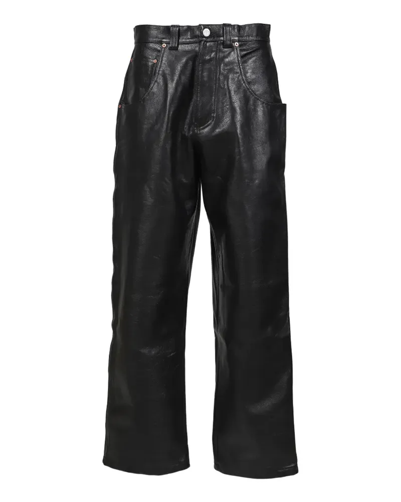VETEMENTS Hose aus Leder - Schwarz Schwarz