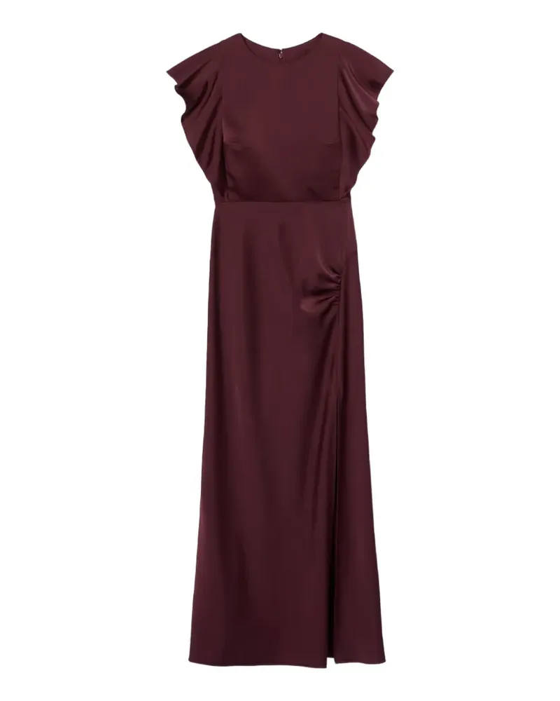 Claudie Pierlot Maxikleid aus Satin mit Schlitz - Rot Rot