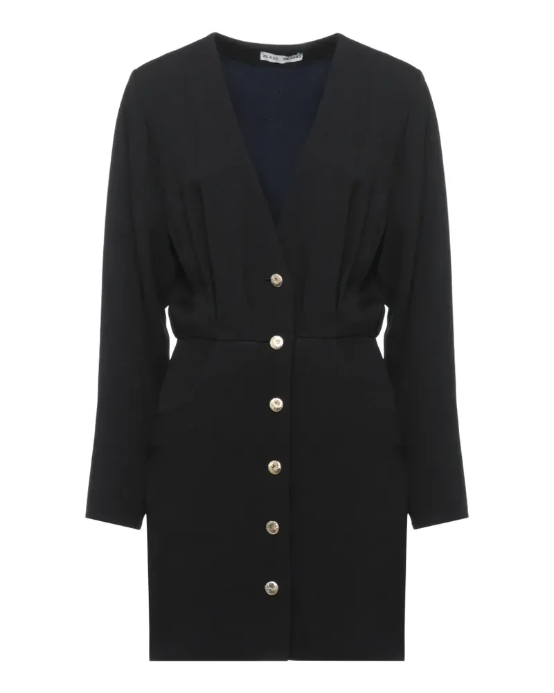 Blazé Milano Luna Friesian button-down mini dress - Schwarz Schwarz