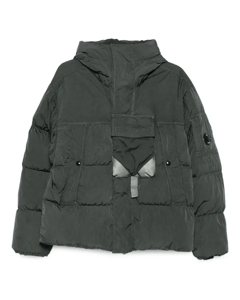 C.P. Company Gefütterte Kapuzenjacke mit Linsen-Detail - Grün Grün