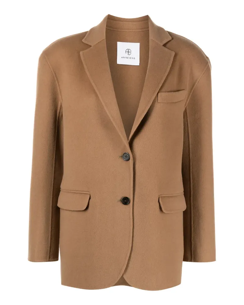 Anine Bing notched-lapels button-up jacket - Nude Nude