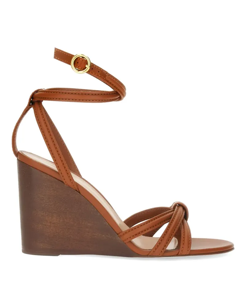 Gianvito Rossi Rabat Wedge wrap-around sandals - Braun Braun