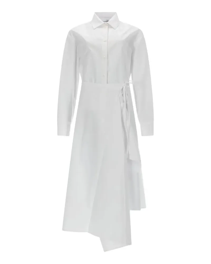 MSGM asymmetric-hem wrap-style dress - Weiß Weiß