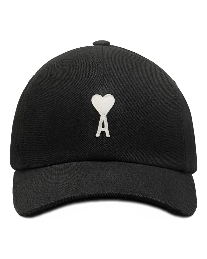 AMI Paris Ami de Coeur Baseballkappe mit Logo-Patch - Schwarz Schwarz