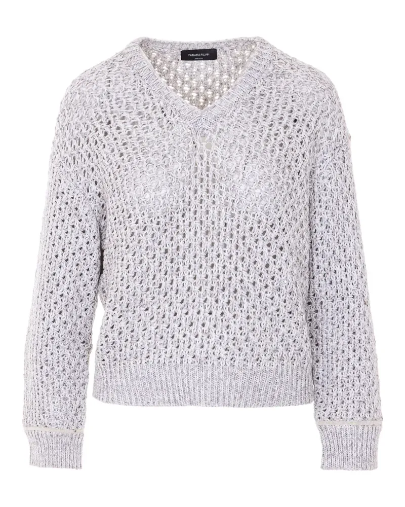 Fabiana Filippi V-neck long-sleeve sweater - Grau Grau