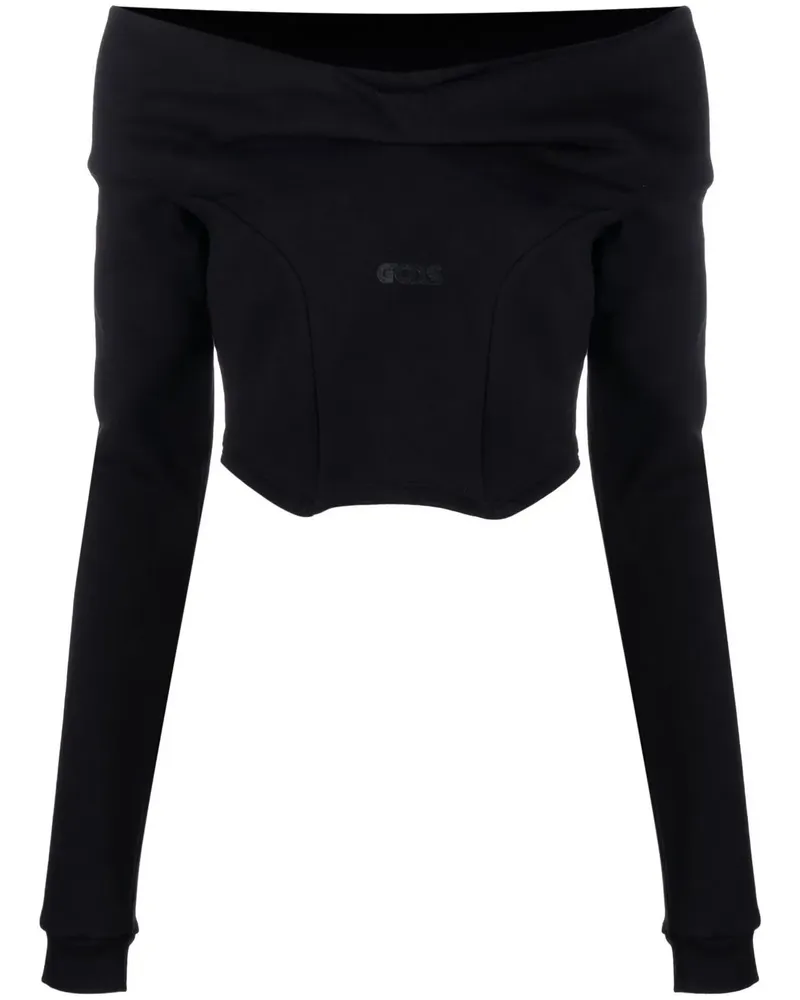 GCDS Schulterfreies Sweatshirt - Schwarz Schwarz
