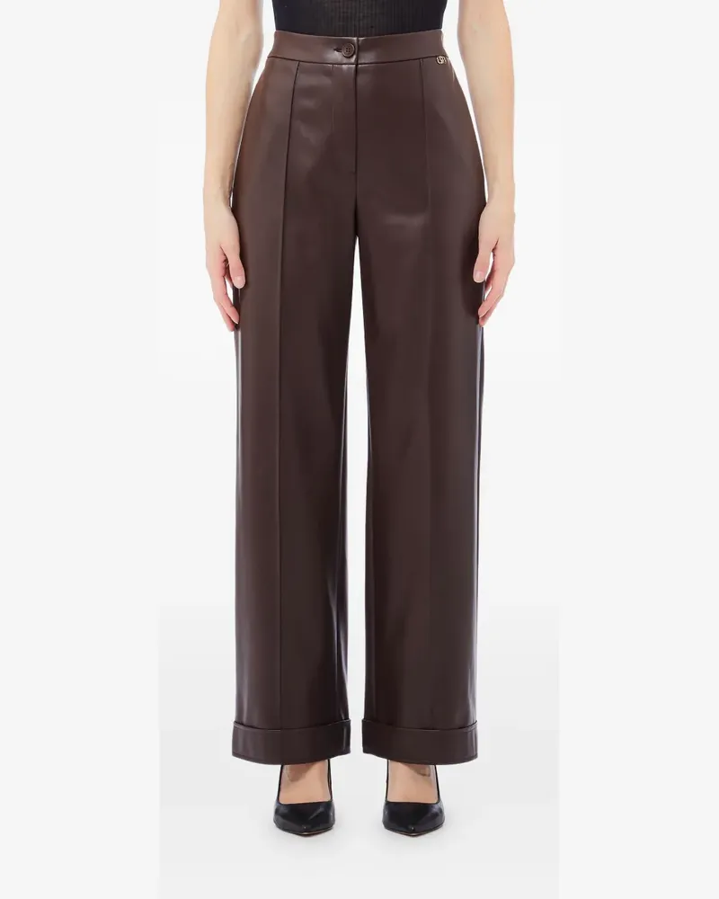 Liu Jo Gerade Hose mit plissierten Bündchen - Braun Braun