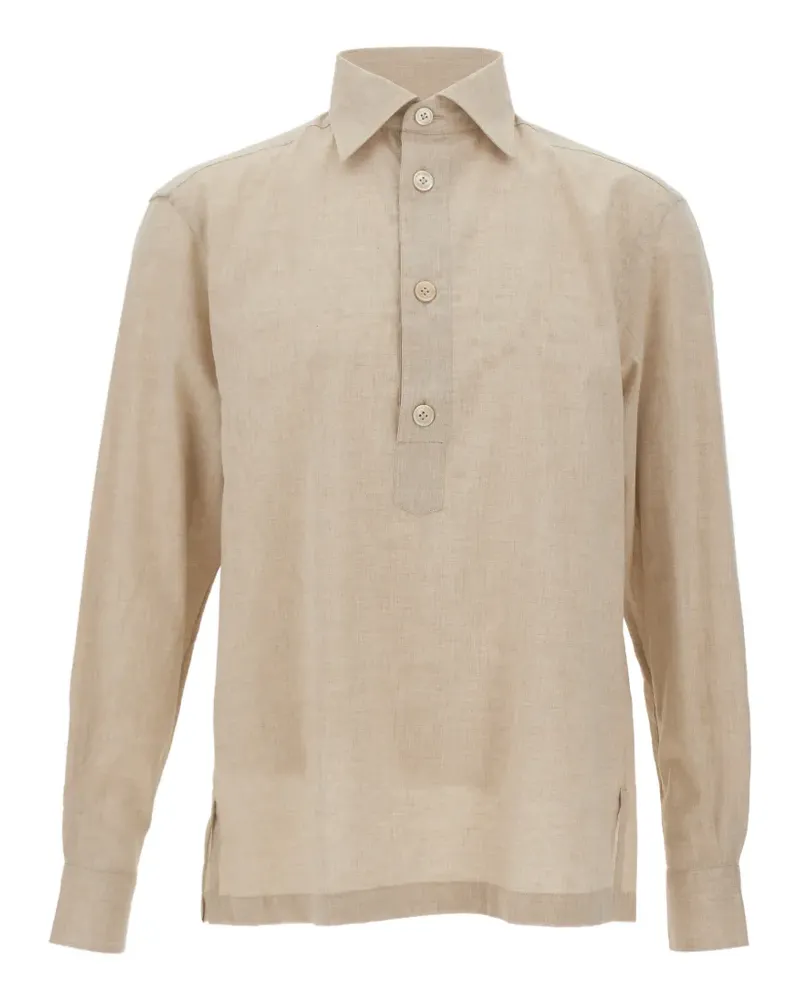 Eleventy popover three-button shirt - Nude Nude