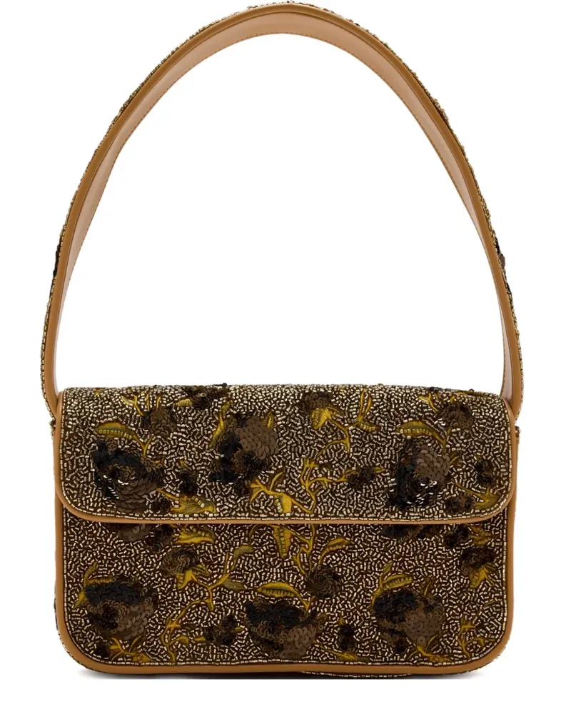 STAUD Tommy Schultertasche mit Perlen - Braun Braun