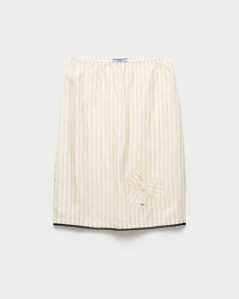 Prada striped skirt with appliqué - Weiß Weiß