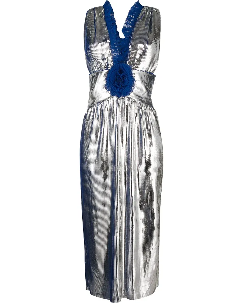 Marco de Vincenzo Midikleid mit Rüschen - Metallic Metallic