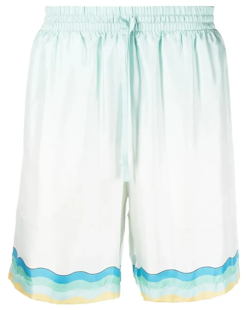 Casablanca Paris Memphis Shorts aus Seide - Blau Blau