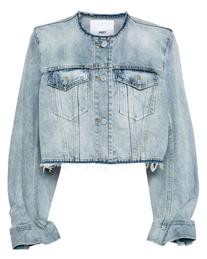 JNBY Cropped-Jeansjacke ohne Kragen - Blau Blau