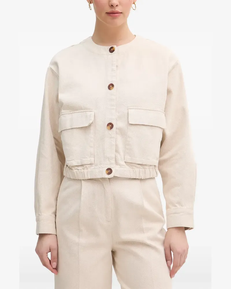 Benetton Geknöpfte Cropped-Jacke - Nude Nude