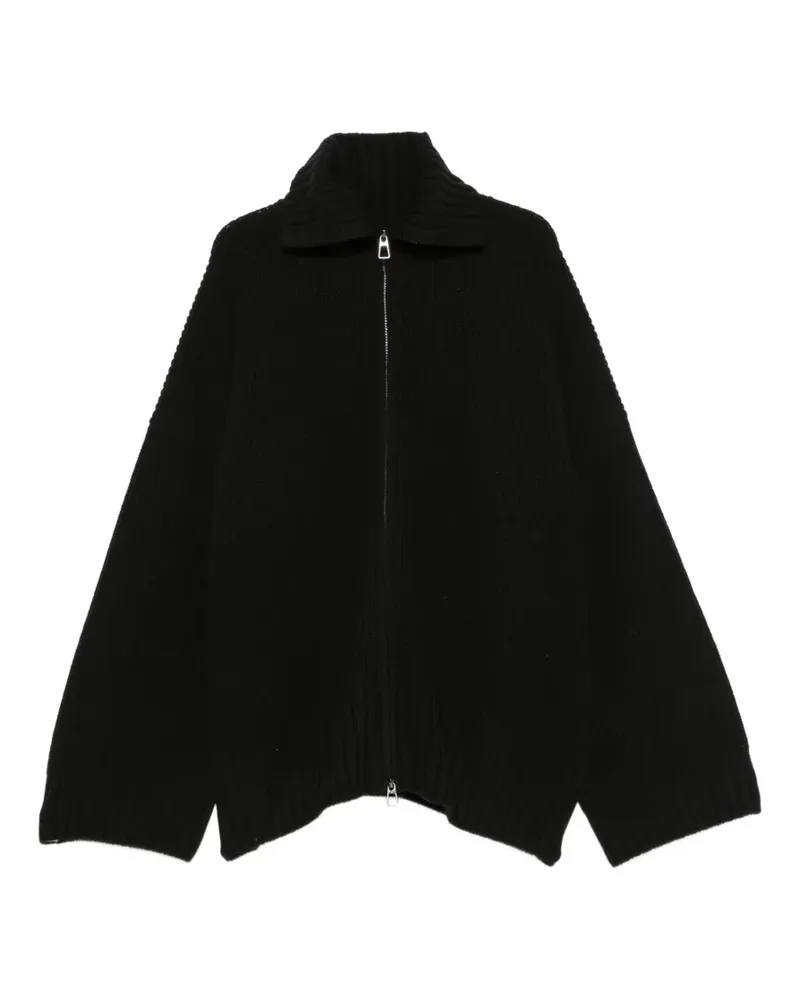 FRANKIE Shop Veda ribbed-knit zip-fastening cardigan - Schwarz Schwarz