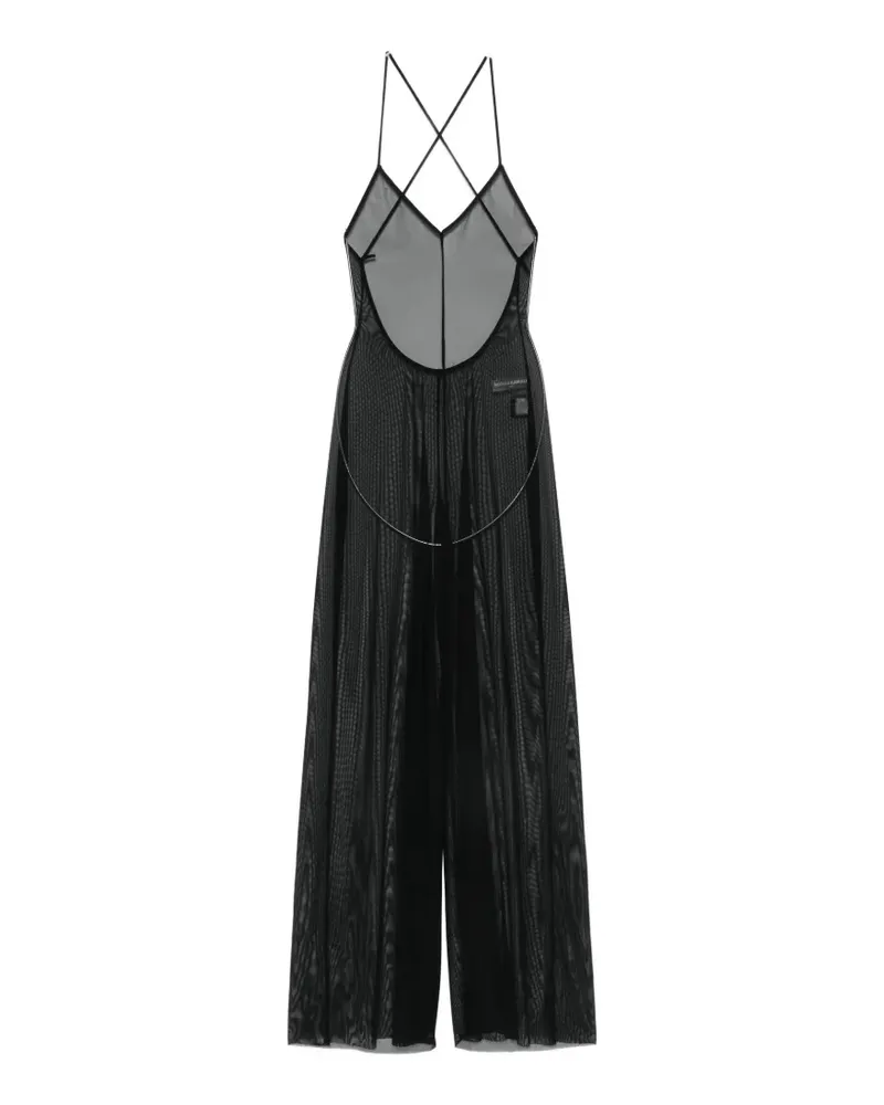 Norma Kamali Fara sheer low-back jumpsuit - Schwarz Schwarz