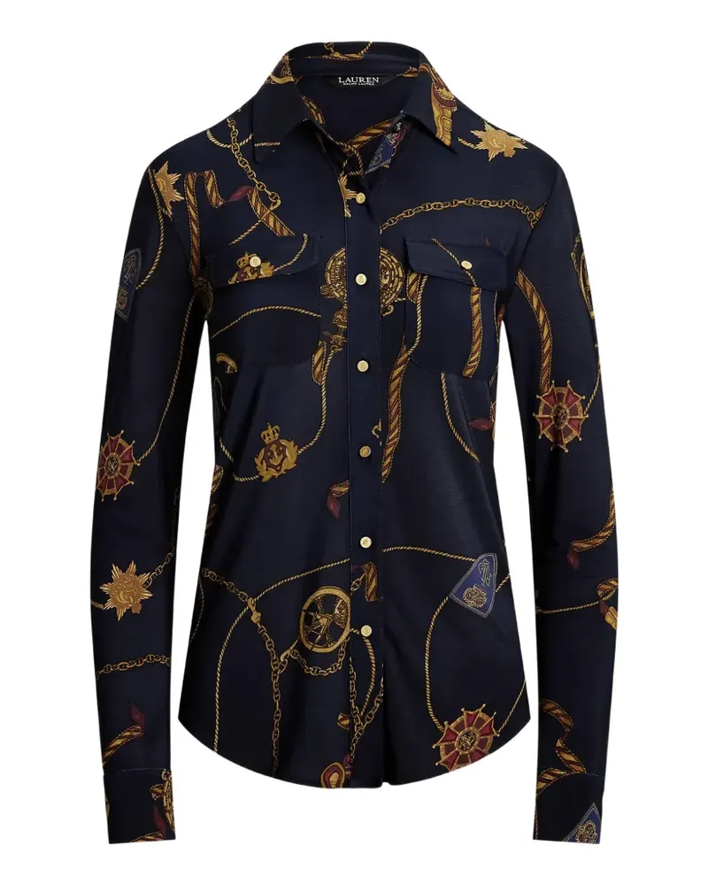 Ralph Lauren chain-print button-up shirt - Blau Blau