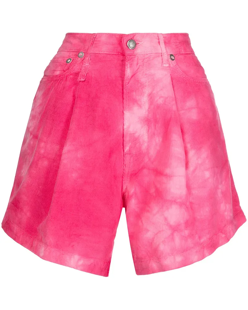 R13 Cordshorts mit Batikmuster - Rosa Rosa
