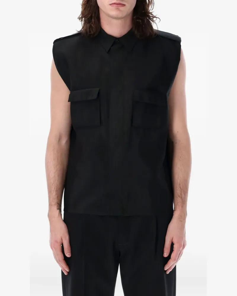 Saint Laurent Ärmelloses Hemd - Schwarz Schwarz