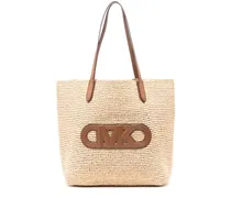Shopper mit Logo-Patch - Nude