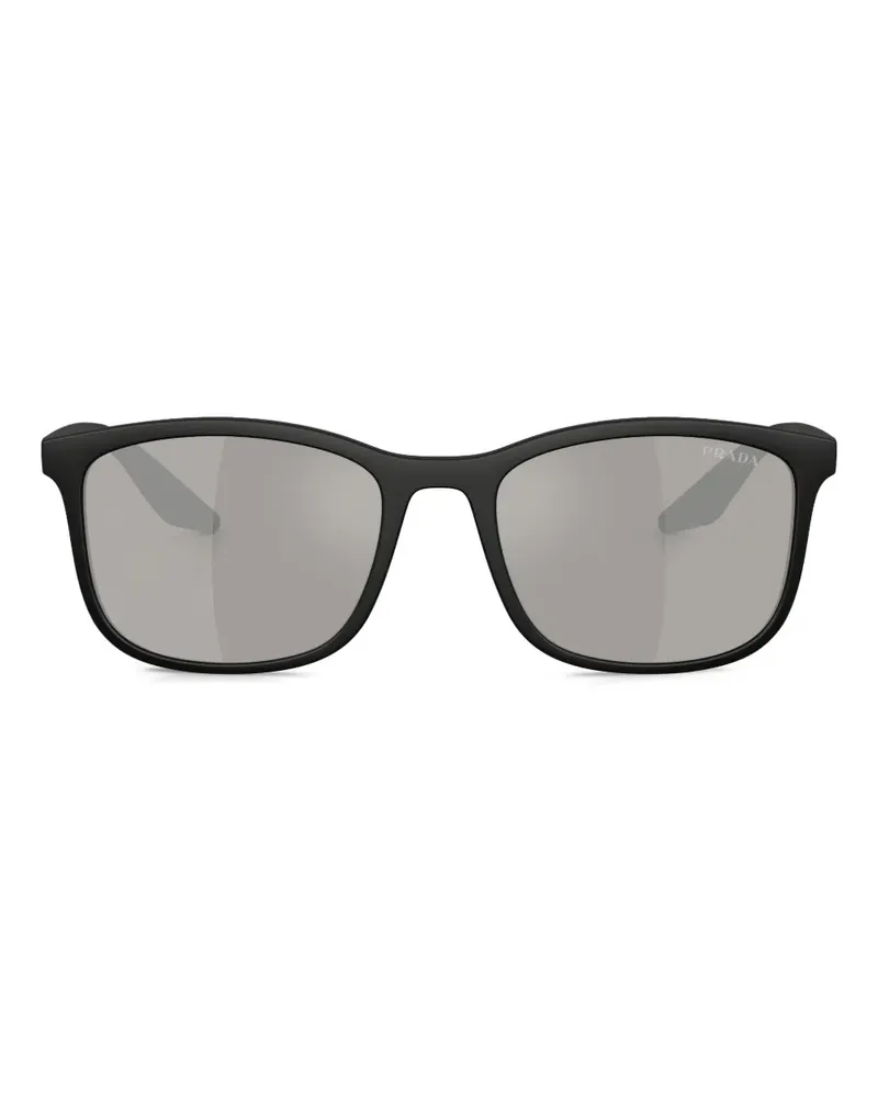 Prada Sonnenbrille mit eckigem Gestell - Schwarz Schwarz