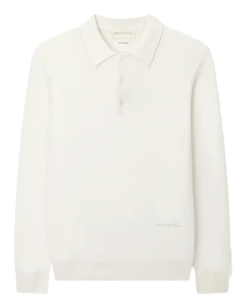 ManOnTheBoon Langärmeliges Poloshirt - Weiß Weiß