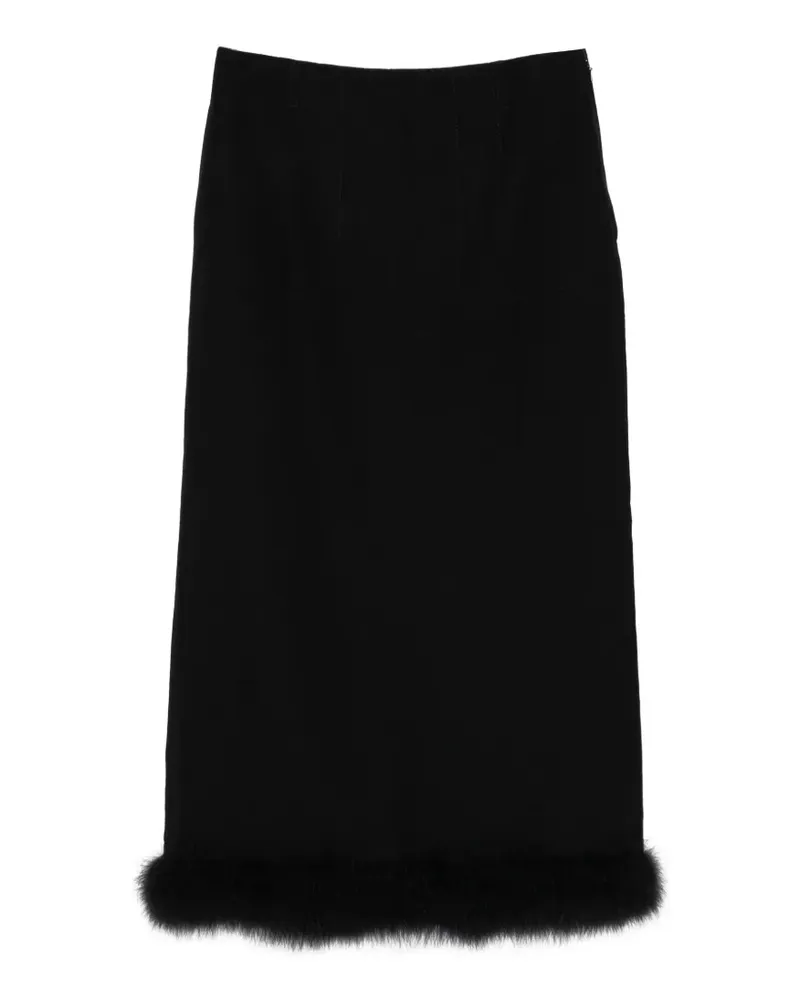 Moschino feather-trim maxi skirt - Schwarz Schwarz
