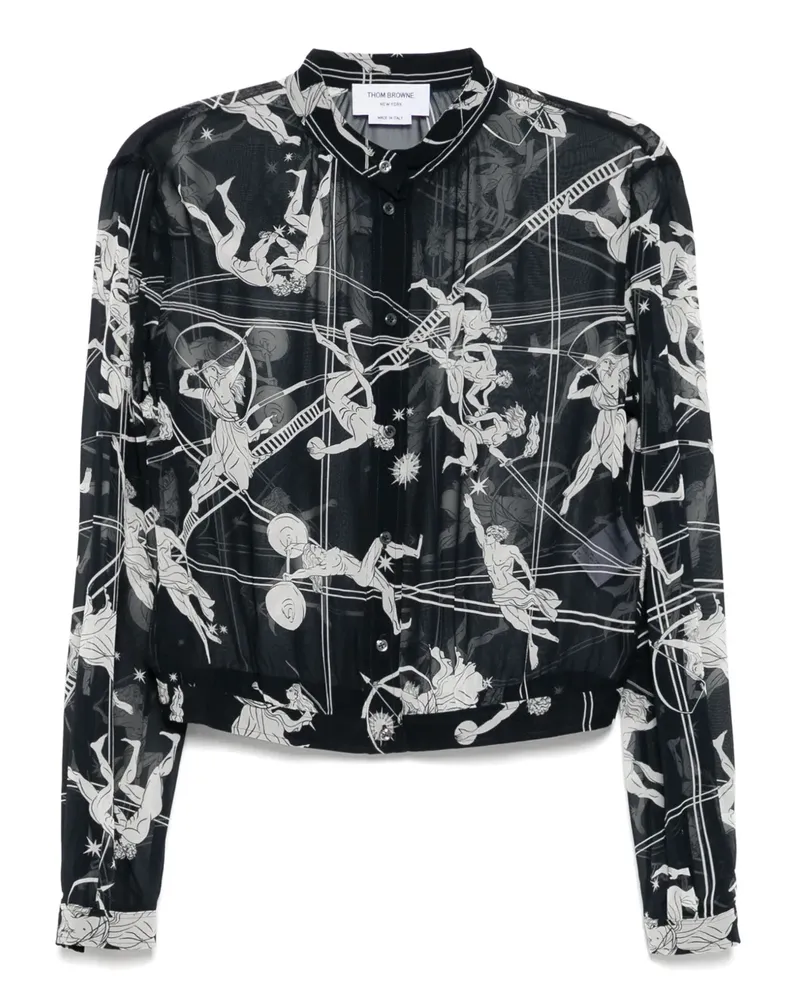 Thom Browne Bluse mit Raffung - Blau Blau