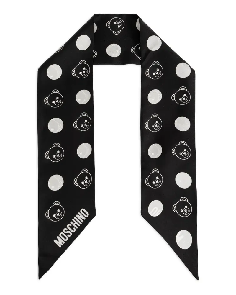 Moschino Schal mit Teddy-Print - Schwarz Schwarz