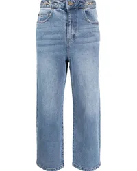 Tout a Coup Halbhohe Straight-Leg-Jeans Blau