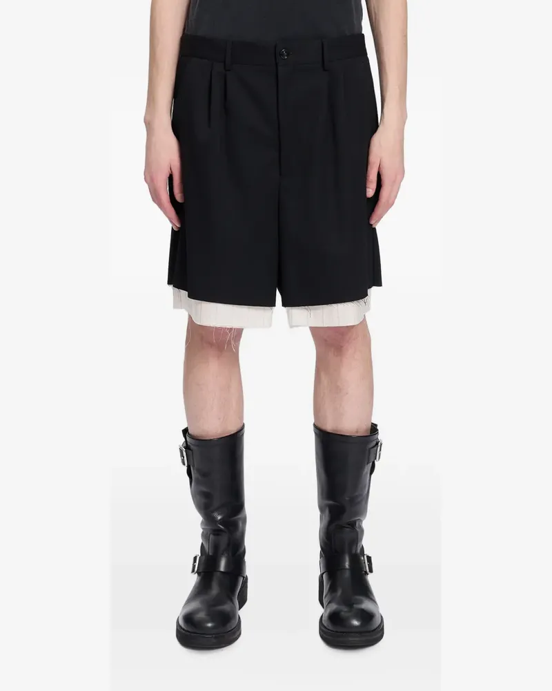 Ann Demeulemeester Shorts mit Falten - Schwarz Schwarz