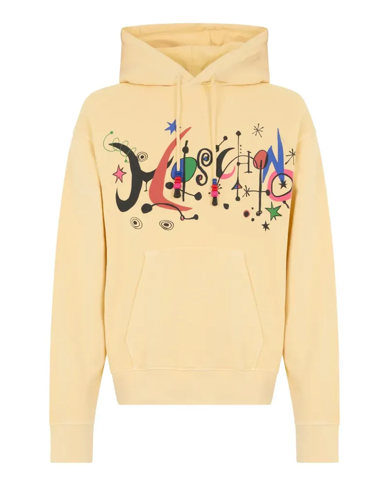 Moschino graphic-print drawstring hoodie - Gelb Gelb