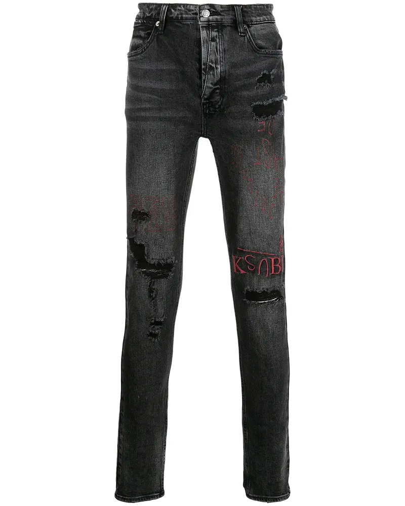 ksubi Van Winkle Maniac Skinny-Jeans - Schwarz Schwarz