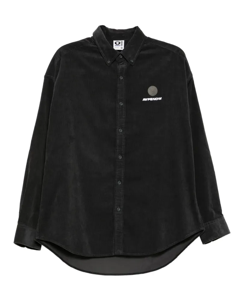 BAPE Hemd mit Logo-Applikation - Grau Grau