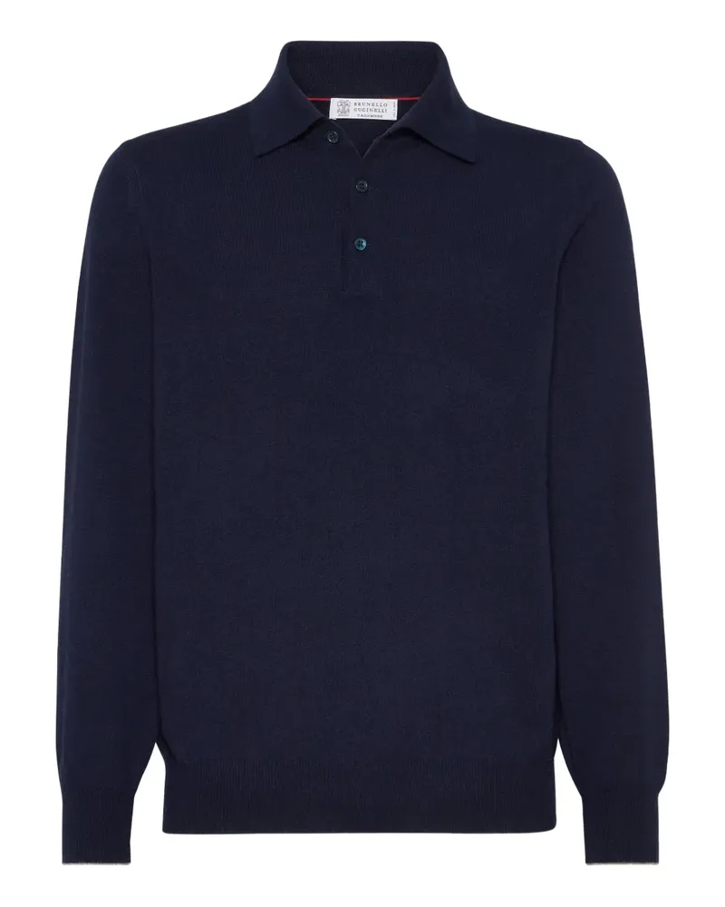 Brunello Cucinelli Poloshirt aus Kaschmir - Blau Blau