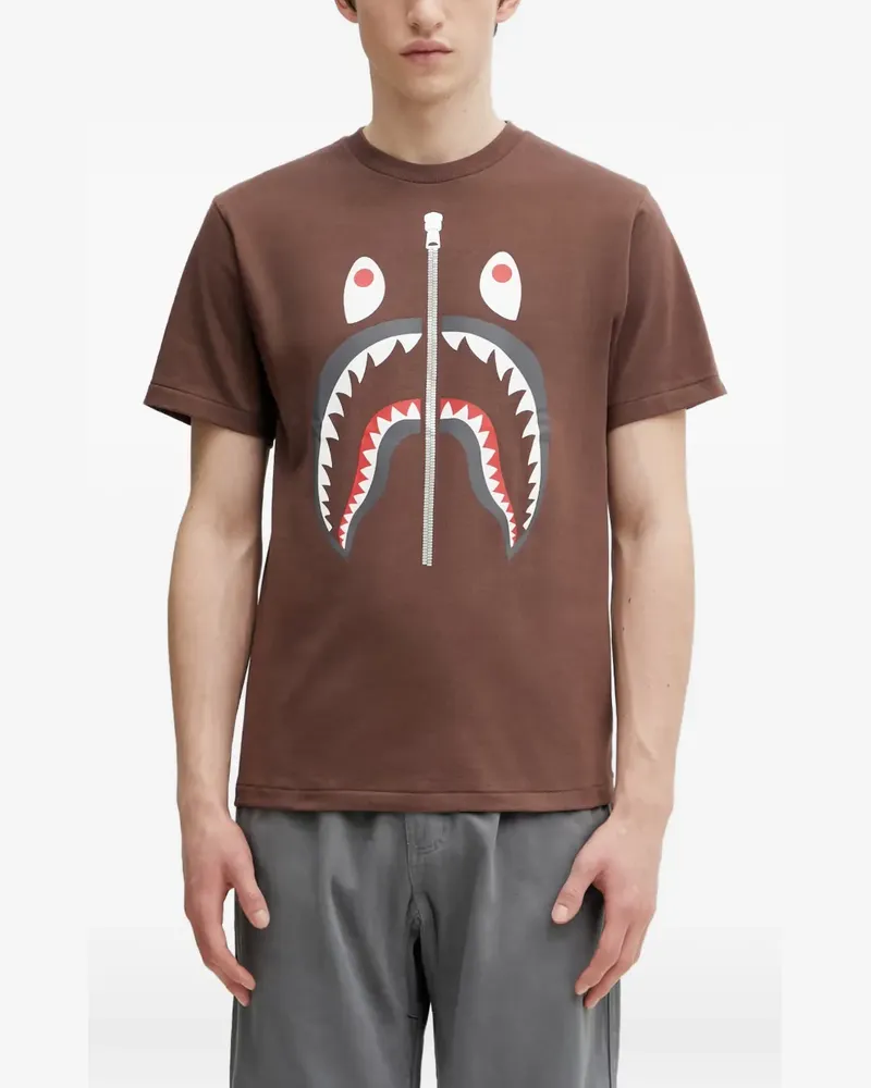 BAPE Shark graphic-print T-shirt - Braun Braun