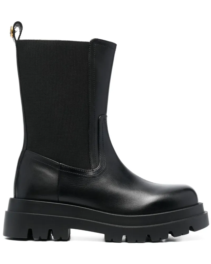 Twin-Set Stiefel aus Leder Schwarz