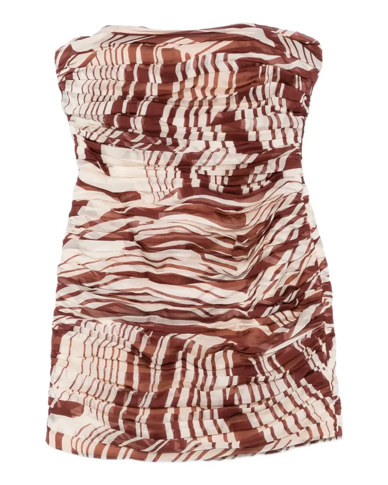 Raquel Diniz Ambra abstract-print mini dress - Braun Braun