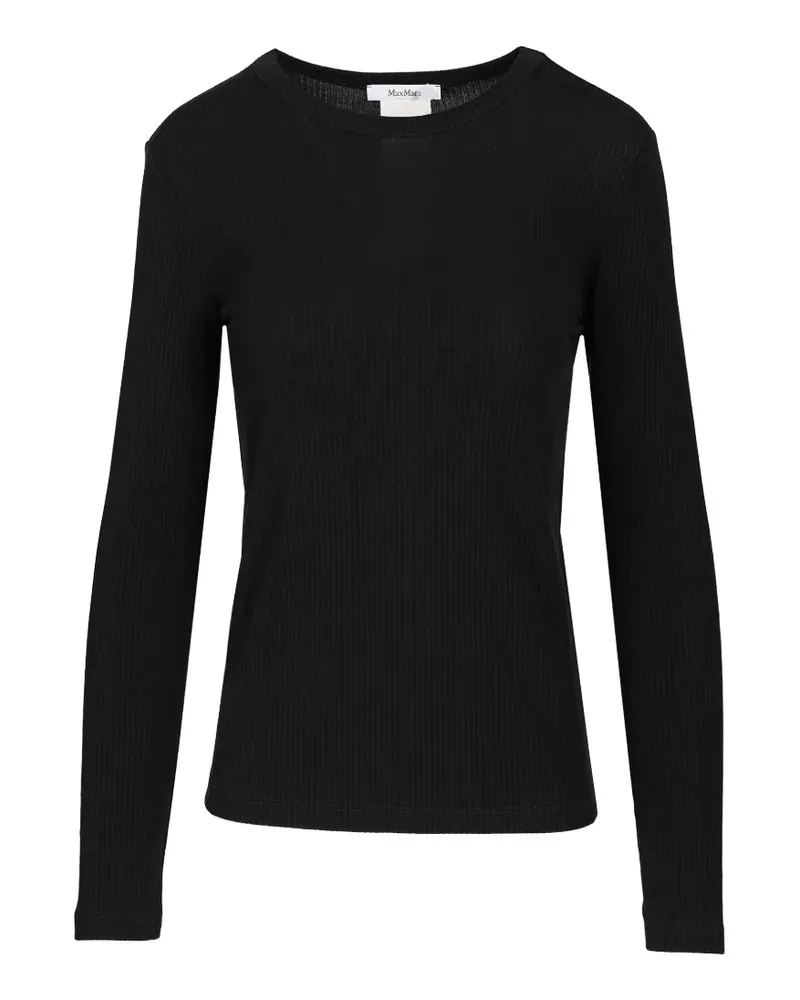 Max Mara ribbed-knit long-sleeve T-shirt - Blau Blau