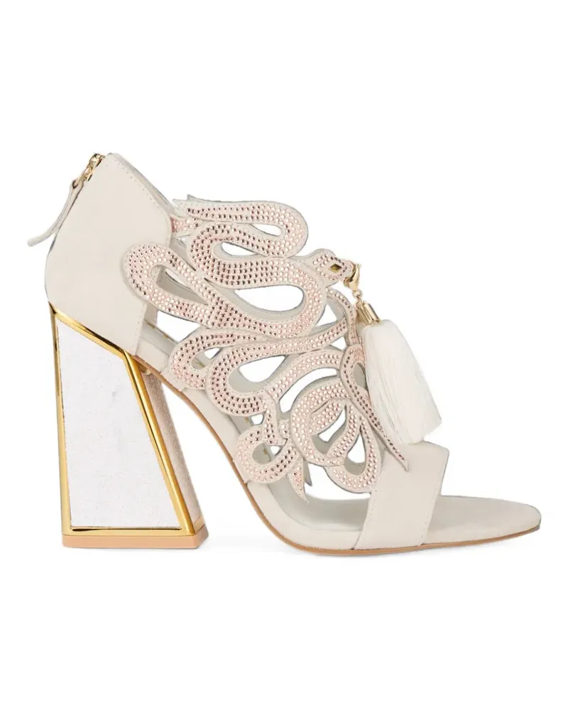 Kat Maconie Aya Saba crystal-embellished tassel-detail sandals - Weiß Weiß