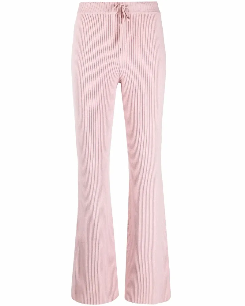 Alberta Ferretti Schlaghose aus geripptem Strick - Rosa Rosa