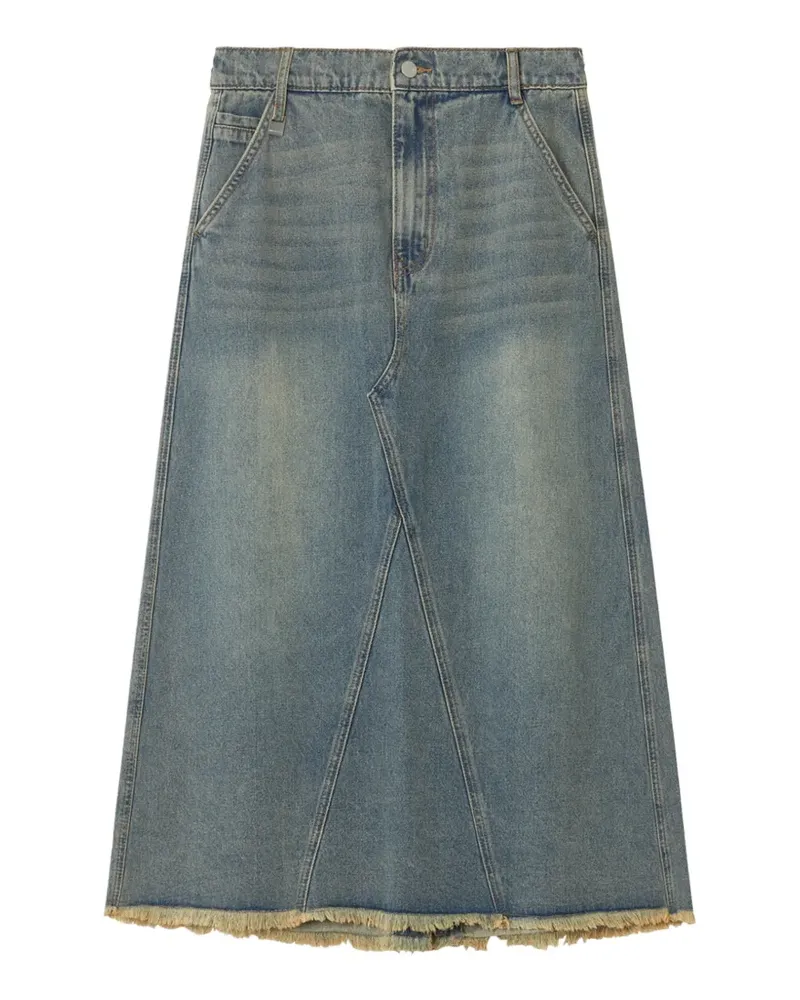 Izzue frayed panelled denim skirt - Blau Blau